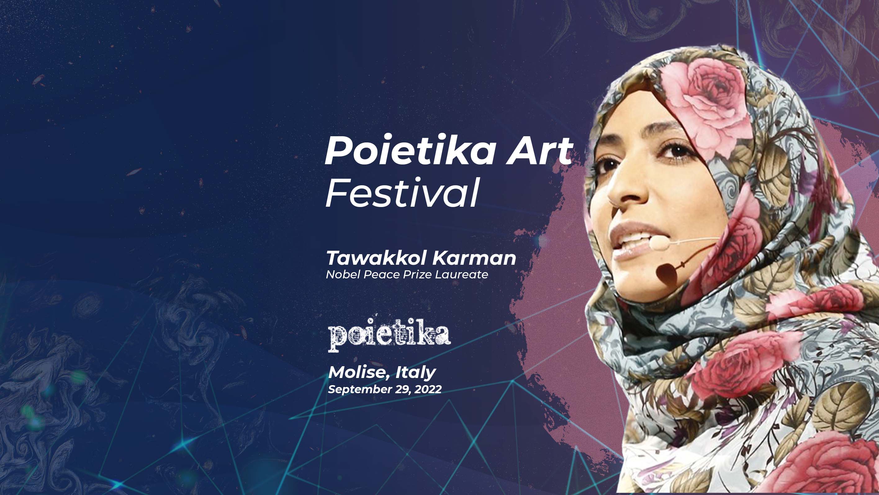 Tawakkol Karman heads to Italy to attend Poietika Art Festival